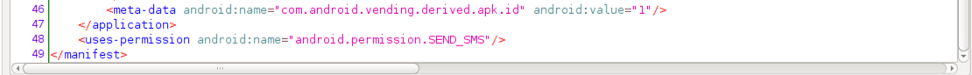AndroidManifest.xml with SMS permission