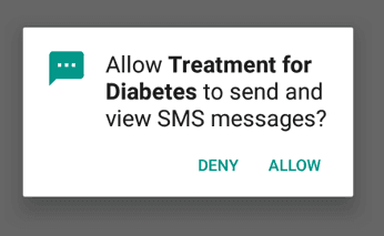 SMS permissions request